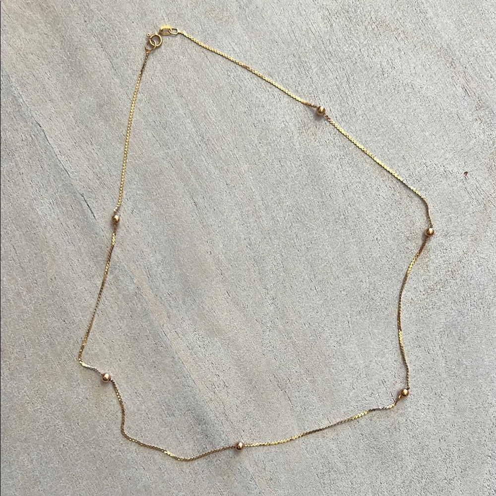 Gold Necklace with Beads